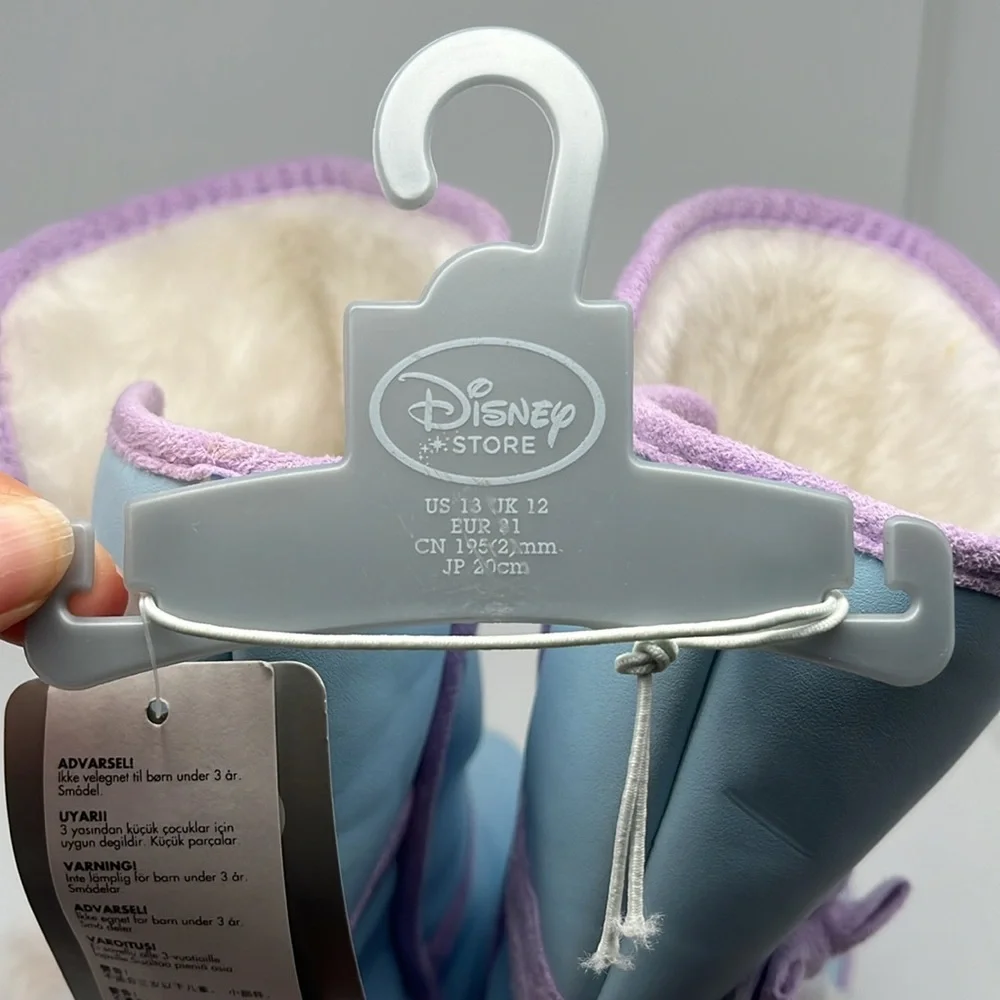 Disney Store Frozen‎ Anna & Elsa Winter Boots Faux Leather & Fur Lining Size 13